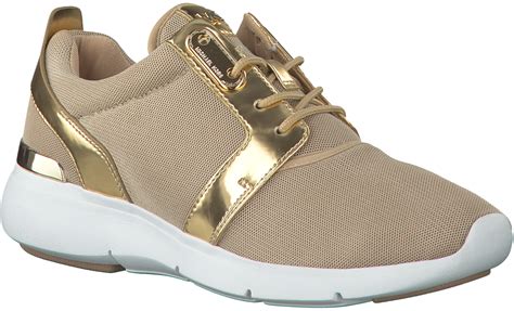 michael kors amanda trainer beige|Michael Kors rose gold sneakers.